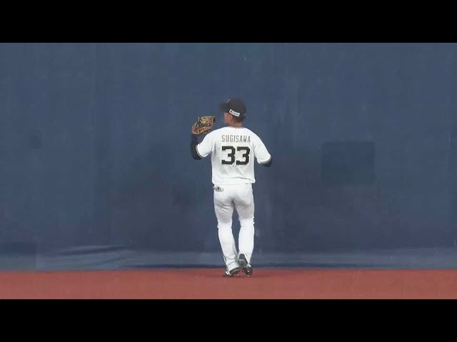 【9回表】バファローズのドラ4ルーキー・杉澤龍が背走からのジャンピングキャッチ!! 投手を救う守備力を見せる!! 2023年3月21日 オリックス・バファローズ 対 中日ドラゴンズ
