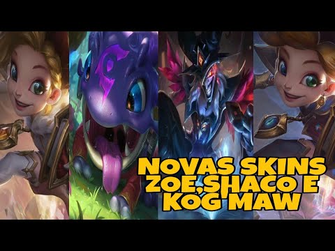 PRÉVIA NOVAS SKINS: ZOE ARCANISTAS, ZOE ARCANISTA PRESTIGIO   , KOG'MAW ARCANISTA E SHACO ARCANISTA