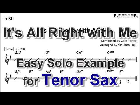 It's All Right with Me - Easy Solo Example for Tenor Sax