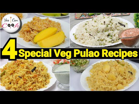 Summer Special 4 Best Pulao Recipes ❗️ Veg Rice Recipes by (YES I CAN COOK)