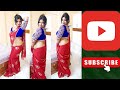 Red Jamdani Tar Sathe Blue Colour Printed Blouse Porechi