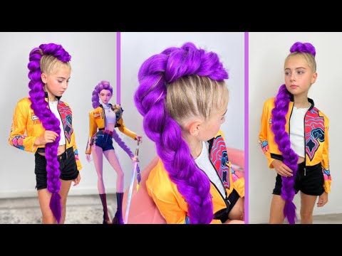 Rumi from K-Pop Demon Hunters hairstyle 💥💜