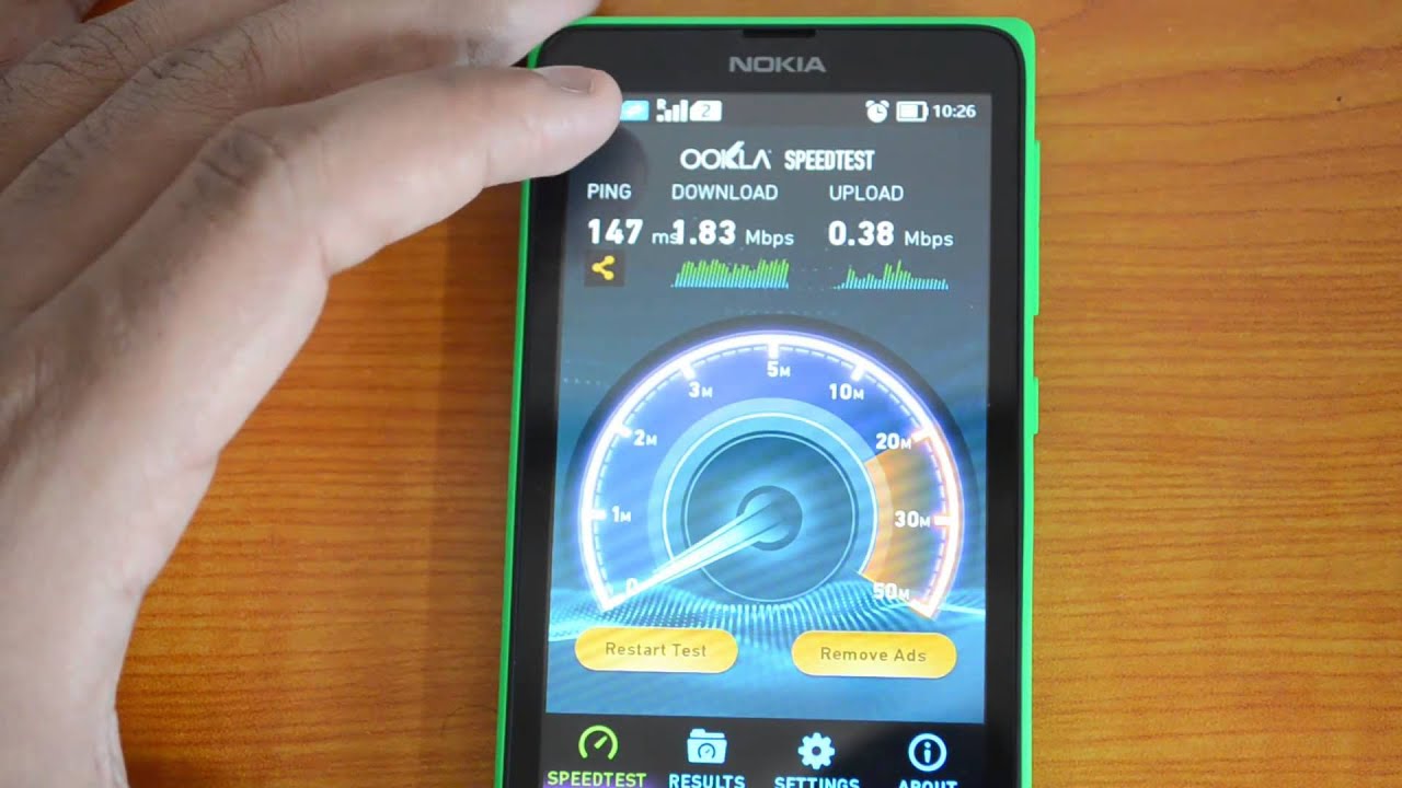 3G Speedtest in Nokia X
