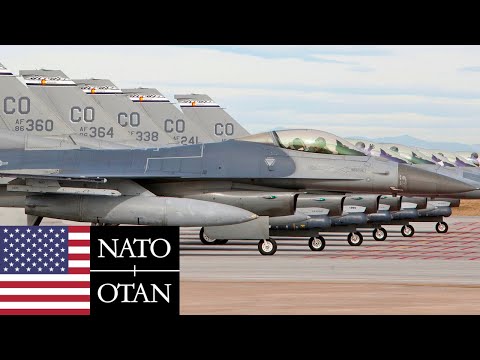 US Air Force, NATO. Powerful F-16 Fighting Falcon fighters on exercises in Estonia.