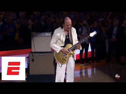 Carlos Santana performs national anthem at Game 2 of 2018 NBA Finals | ESPN