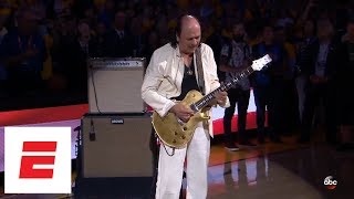 Carlos Santana performs national anthem at Game 2 of 2018 NBA Finals | ESPN