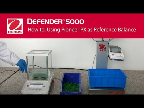 Liczenie sztuk przy użyciu wagi OHAUS Defender 5000 oraz wagi referencyjnej z serii Pioneer PX