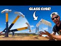 GIANT Hammer Vs. Glass Cube!