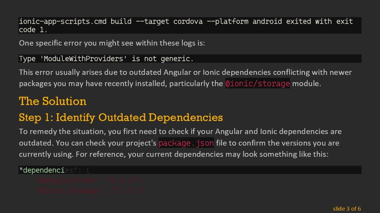 Fixing ModuleWithProviders Compilation Error When Building Ionic Cordova Projects