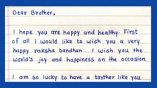 Write a letter to your brother for Rakshabandhan | Rakshabandhan letter to your brother |