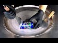 ASMR Blue Fanta Berry Ice Cream Rolls Tapping Scratching Ear To Ear Relaxing Sound Fast ASMR