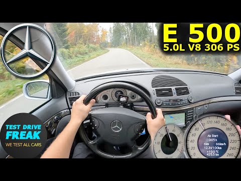 2003 Mercedes E500 4Matic 306 PS Country Road POV Drive with Fuel Consumption Test