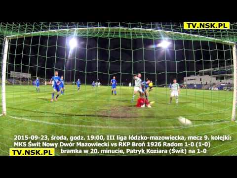 tv.nsk.pl 2015-09-23 MKS Świt Nowy Dwór Maz. - RKP Broń 1926 Radom 1-0 (1-0) bramka zza bramki