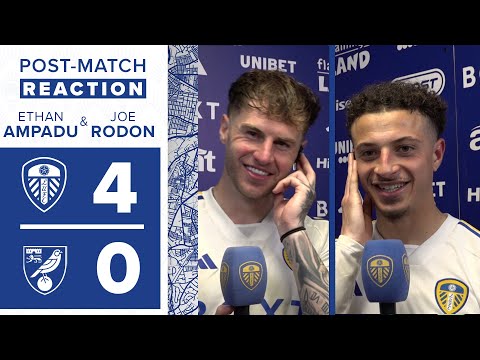 “Can you shout?” 😂 | Ethan Ampadu and Joe Rodon | Leeds United 4-0 Norwich City (Agg: 4-0)