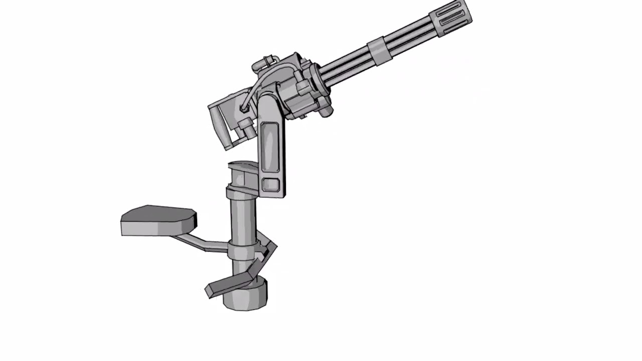 ミニ砲塔ローポリ 3Dモデル