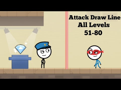Attack Draw Line - Gameplay Walkthrough - All Levels 51-80 - Funny Stickman Puzzle Game