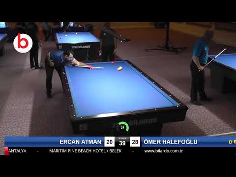 ERCAN ATMAN & ÖMER HALEFOĞLU Bilardo Maçı - 2020 TK 1.ETAP ANTALYA-3.TUR