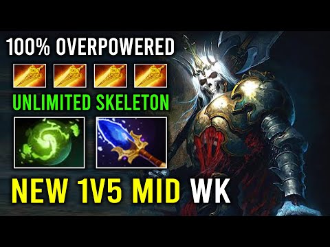 NEW 1v5 OP MID Created Unlimited Skeleton Army with Reincarnation Late Game Wraith King Dota 2