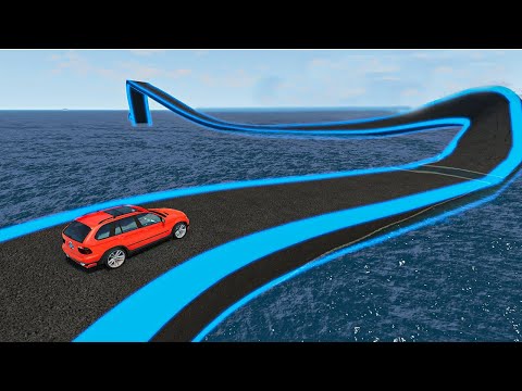 Impossible Growing Wave Bridge Crossing Cars Vs Deep Water - BeamNG Drive
