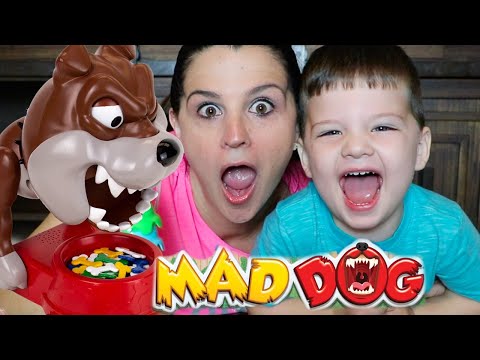 BEWARE OF THE MAD DOG! Caleb & Mommy Play Family Fun Game MAD DOG!