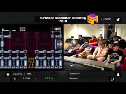 #ESA2014 BLUE Super Metroid by Kottpower 100% - European Speedrunner Assembly