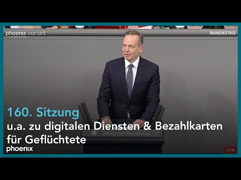 Video Thumbnail: Bundestag LIVE: u.a. zu digitalen Diensten und Bezahlkarte | 160. Sitzung | 21.03.24