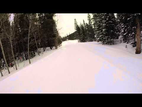 Snow Skiing at Eldora Mountain Resort, 1st run of the day
