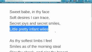 Cradle Song from William Blake