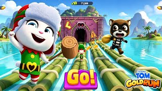 Talking Tom Gold Run - Underwater Bamboo Race Track - Elf Angela & Raccoon Boss