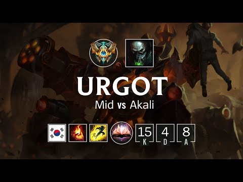 Urgot Mid vs Akali - KR Challenger Patch 8.17