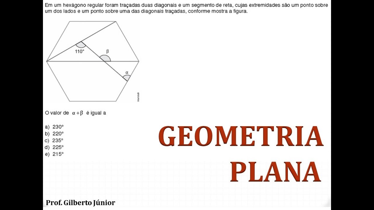 [GEOMETRIA PLANA] Em um hexágono regular foram traçadas duas diagonais e um segmento de reta