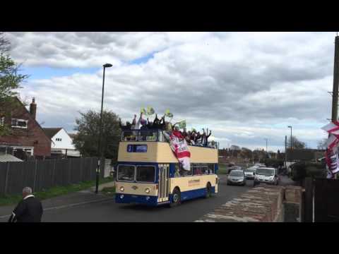 Horsham FC Lardy Army arrive at Pagham