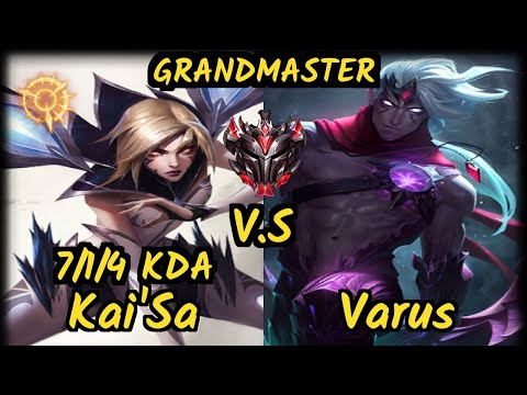 KAI'SA vs VARUS - 7/1/4 KDA BOTTOM ADC GAMEPLAY - EUW Ranked GRANDMASTER