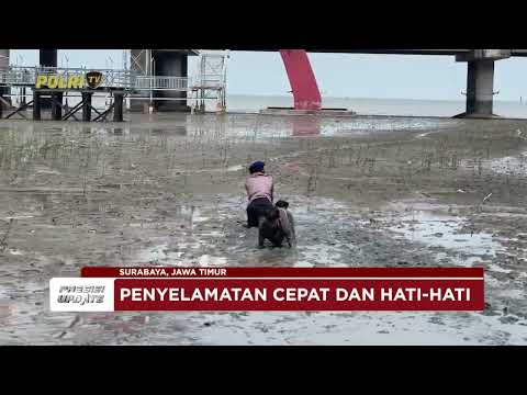 PRESISI UPDATE : POLAIRUD POLDA JATIM SIGAP SELAMATKAN ANAK TERJEBAK LUMPUR 03/01/2026 (19.00)