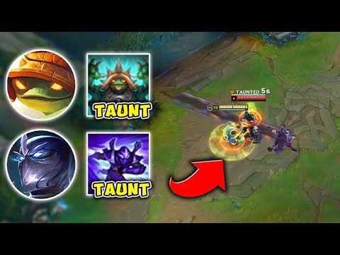WE RAN THE DOUBLE TAUNT BOT LANE AND MADE THEM RAGE (5 SECOND TAUNT) - League of Legends
