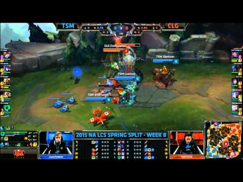 TSM First Blood Lane Swap Tower Dive - TSM vs CLG Game 2 (NA LCS Spring 2015)