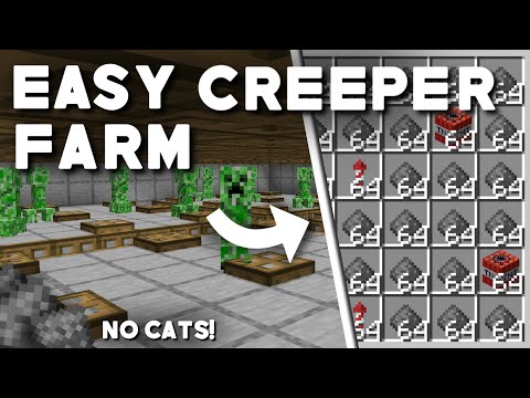 EASIEST Creeper/Gunpowder FARM (No Cats) | 1.21+ Java & Bedrock