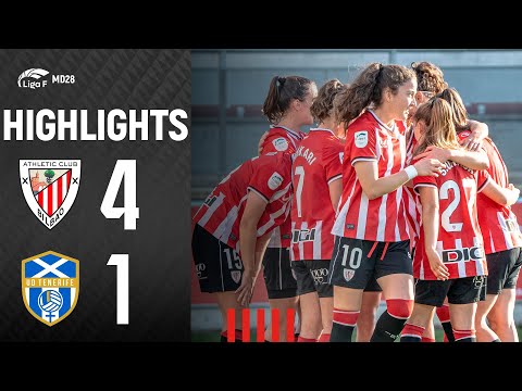 Imagen de portada del video RESUMEN | Athletic Club 4-1 UD Tenerife | Liga F 2023-24 MD28