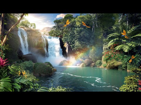 Vodopádové zvuky v 4K UHD pro relaxaci a soustředění.