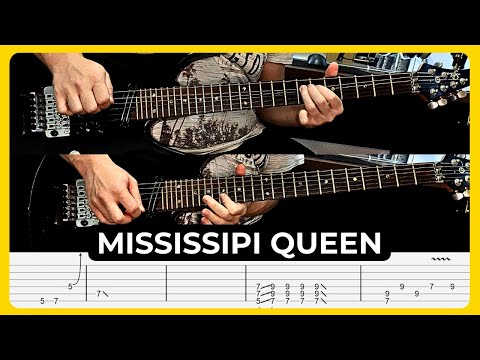 Mississipi Queen - Mountain | Tabs | Guitar Lesson | Cover | Backing Track | Solo | All Guitar Parts