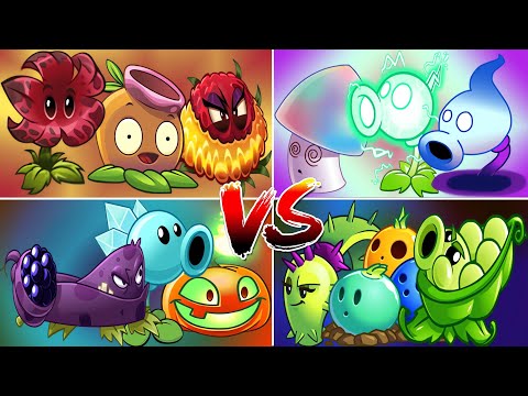 4 Random Team Fire vs Team PEA - who's Best Team? - PvZ 2 Team Plants vs Team Plants