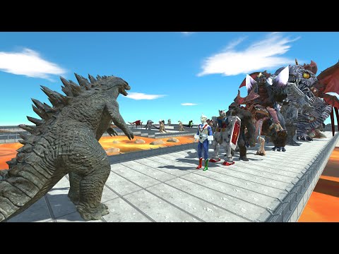 Godzilla Classic vs Titanus Red LAVA DEATH RUN - Animal Revolt Battle Simulator