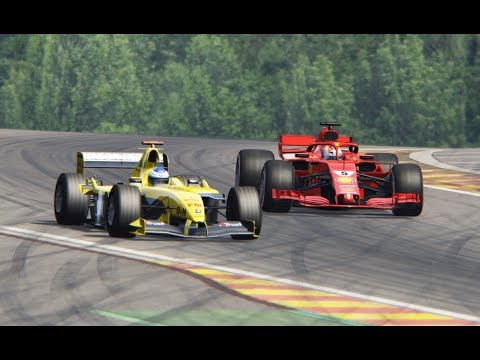 Ferrari F1 2018 vs Jordan F1 2004 - Spa