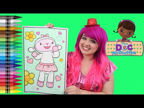 Coloring Lambie Doc McStuffins GIANT Coloring Book Crayola Crayons | COLORING WITH KiMMi THE CLOWN Video