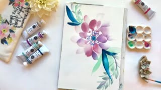 Watercolor Dahlias for Beginners Step by Step
