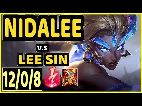 JUNJIA (NIDALEE) vs LEE SIN - 12/0/8 KDA JUNGLE CHALLENGER GAMEPLAY - KR