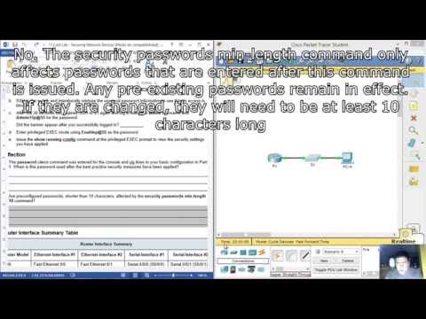 11.2.4.8 - 11.2.4.6 Lab - Securing Network Devices