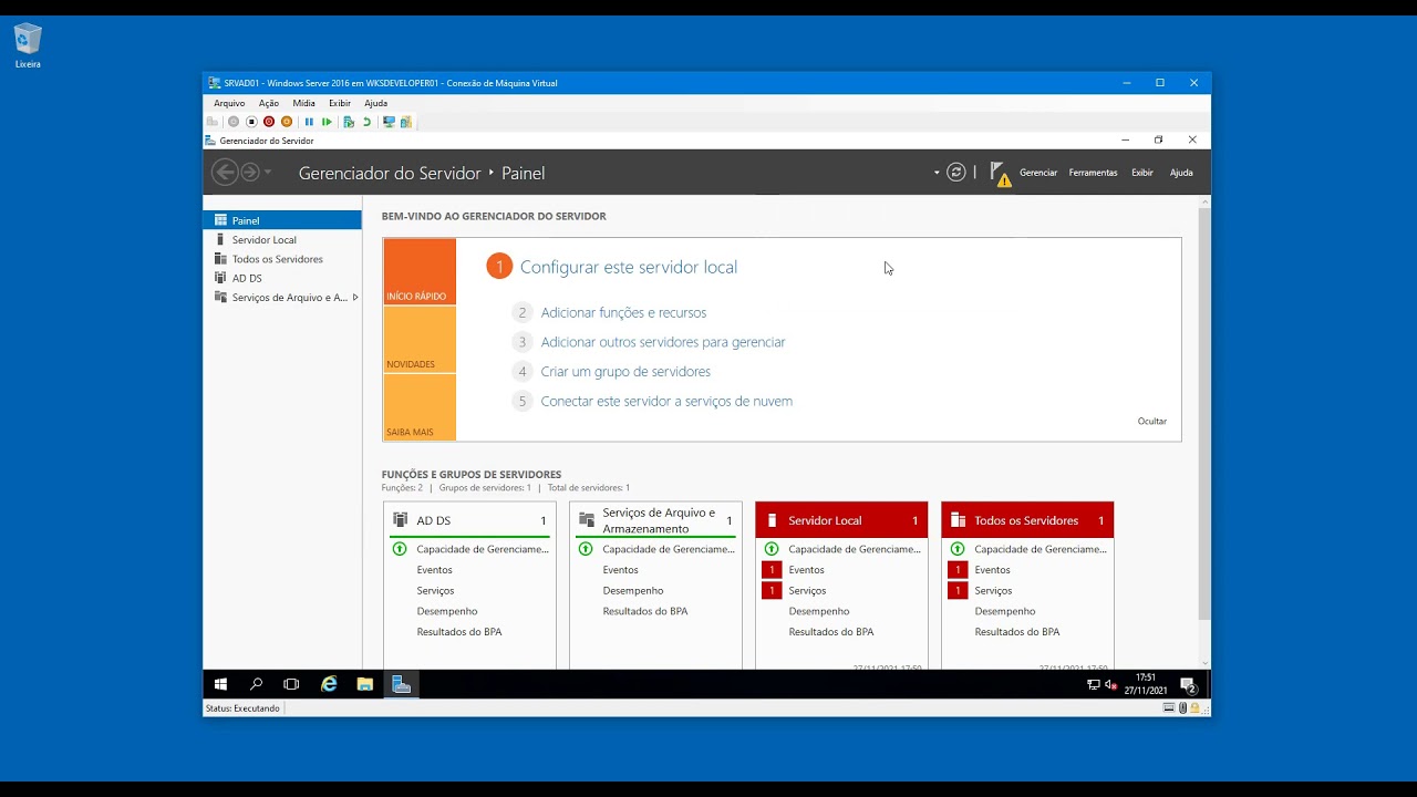 #11 - Instalando o serviço de AD DS no Windows Server 2016