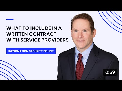 What to Include in a Written Contract with Service Providers