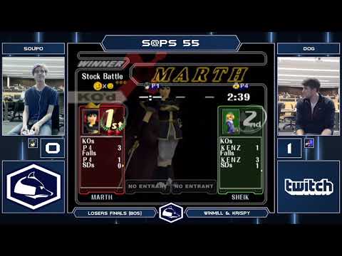 S@PS 55 Melee Singles - Soupo (Marth) vs Dog (Falco/Sheik) - Losers Finals